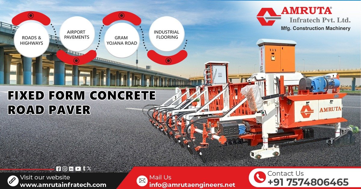 Manufacturer of Fixed Form Concrete Road Paver