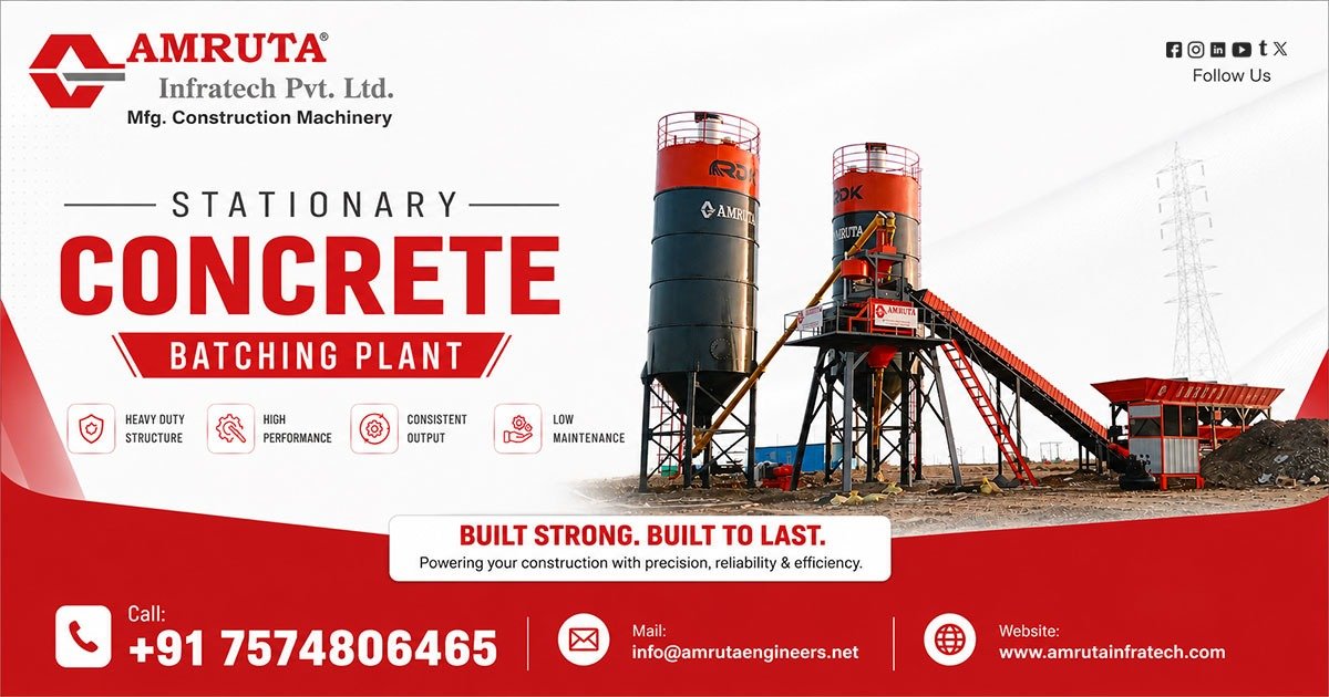 Stationary Concrete Batching Plant in Ahmedabad