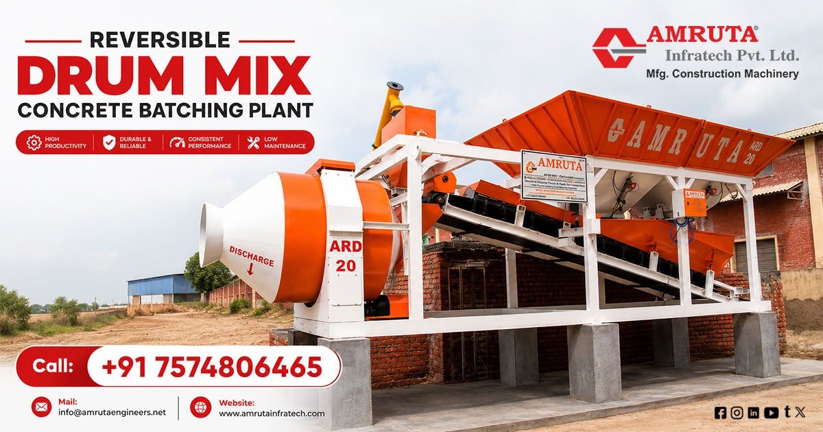 Reversible Drum Mix Concrete Batching Plant in Karnataka