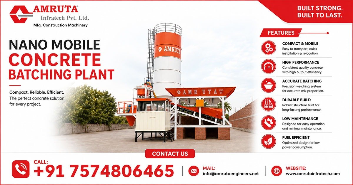 Nano Mobile Concrete Batching Plant in Madhya Pradesh