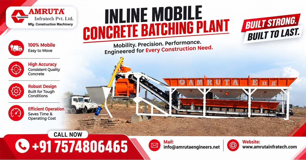 Inline Mobile Concrete Batching Plant in Telangana