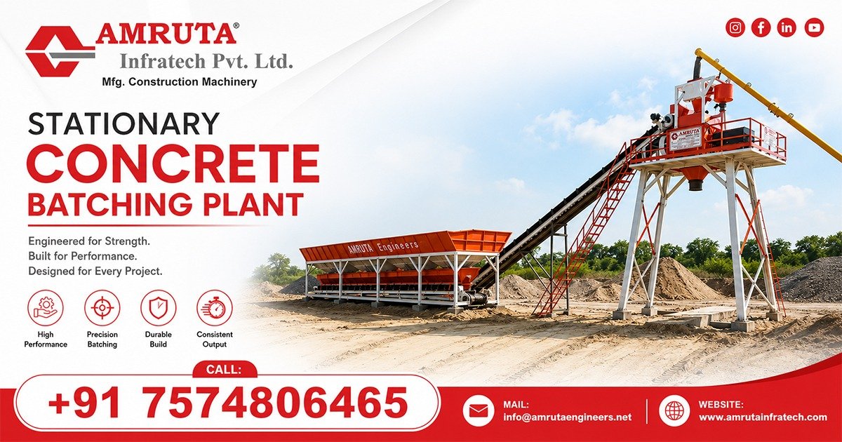 Stationary Concrete Batching Plant Supplier in Telangana