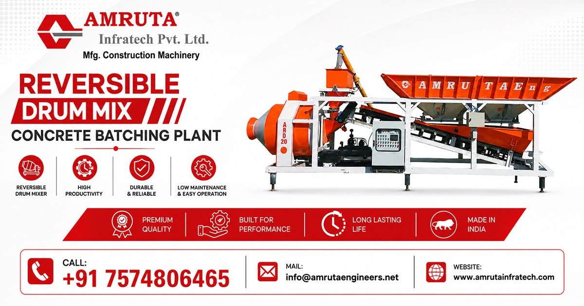 Reversible Drum Mix Concrete Batching Plant in Uttar Pradesh