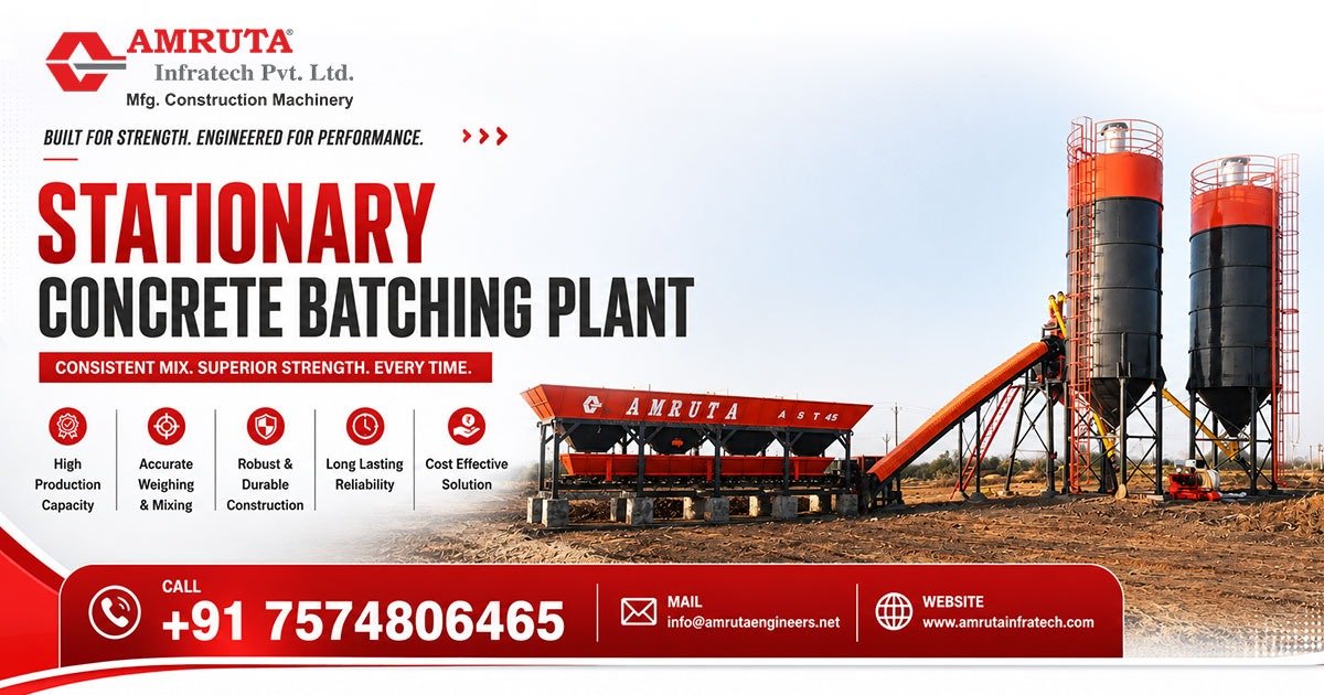 High Quality Stationary Concrete Batching Plant in Karnataka