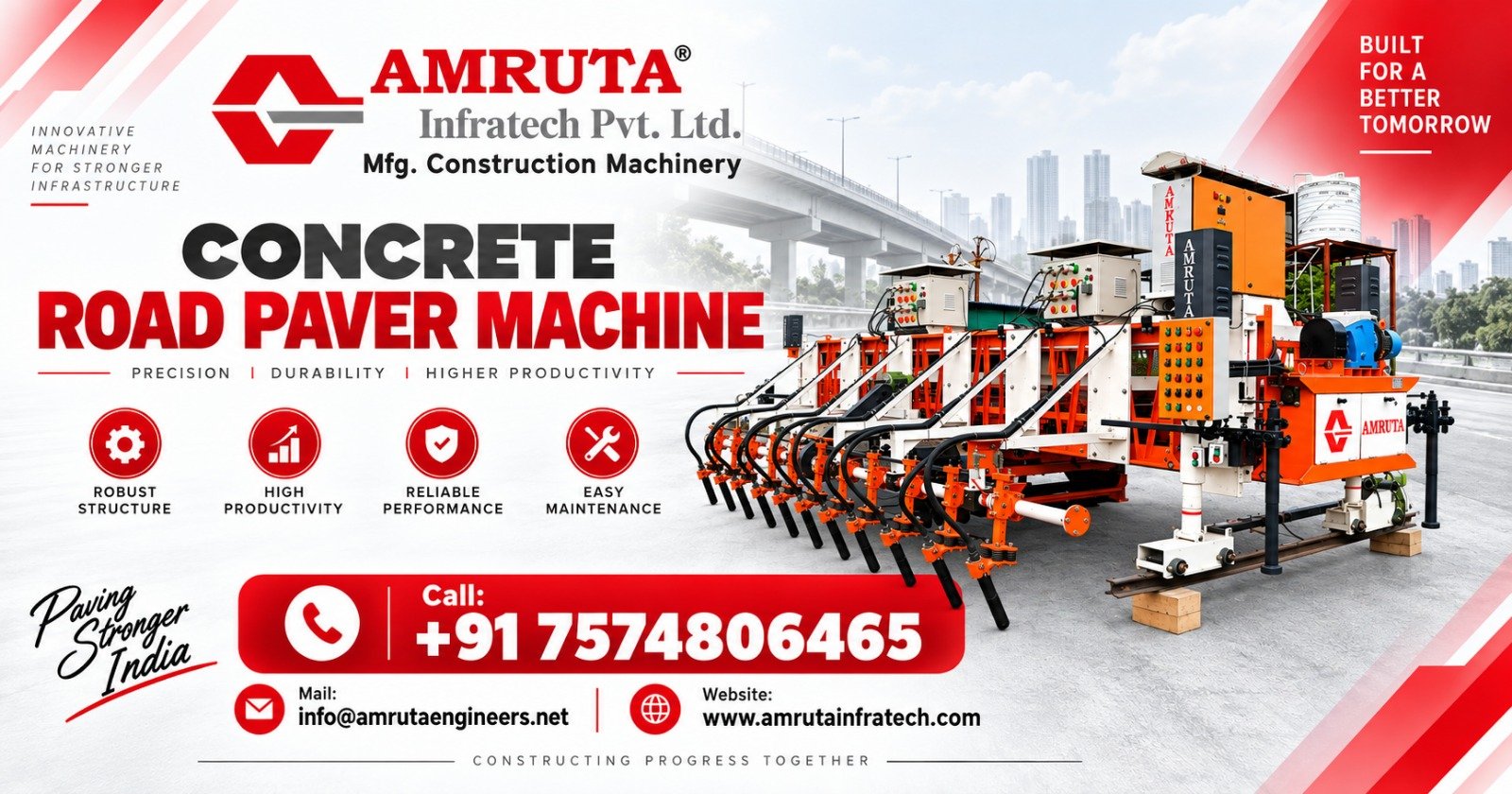 Concrete Road Paver Machine in Madhya Pradesh